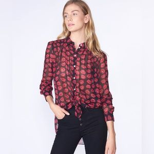 Veronica Beard X Donald Robertson Dazed Smocked Blouse Sz 8